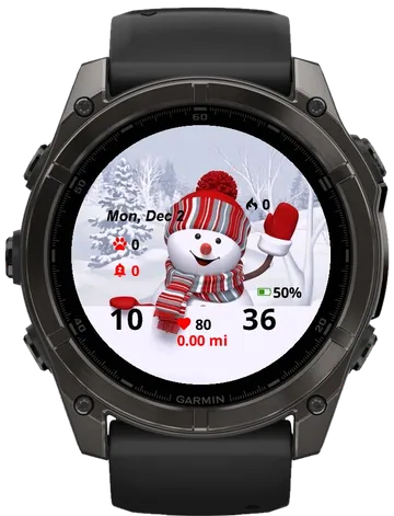 Cute Snowman Garmin watch face preview