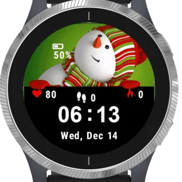 Cute Snowman Garmin watch face preview