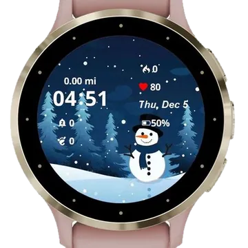 Cute Snowman Freezing Garmin watch face preview