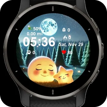 Cute Star Winter Garmin watch face preview