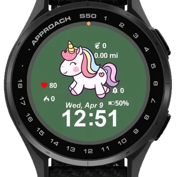 Cute Unicorn Garmin watch face preview