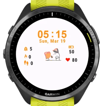 Cute White Cat Garmin watch face preview