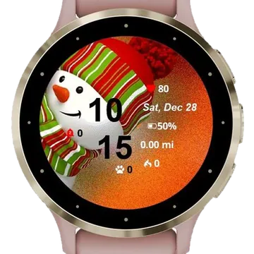 Cute Winter Snowman Garmin watch face preview