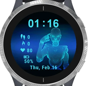 Cyborg Robot Garmin watch face preview