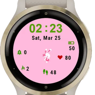 Dance Bunny Garmin watch face preview
