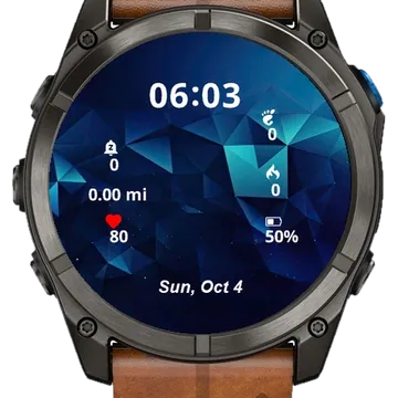 Dark Blue Color Background Garmin watch face preview