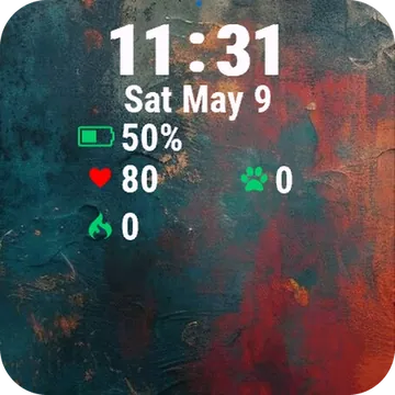 Dark Blue Flowers Dark Garmin watch face preview