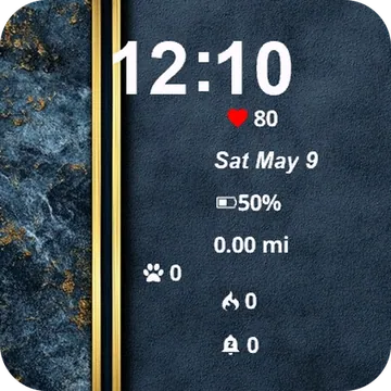 Dark Blue Marble Garmin watch face preview