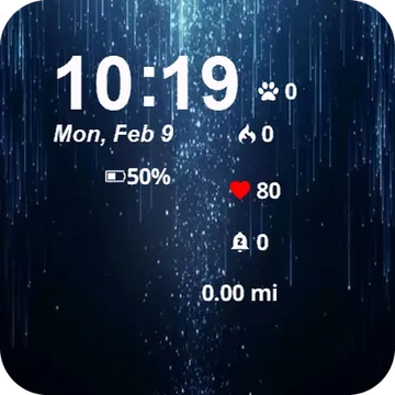Dark Blue Sparkling Stars Garmin watch face preview