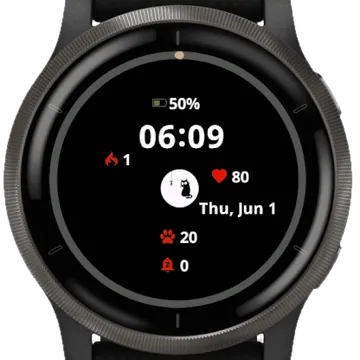 Dark Cat Garmin watch face preview