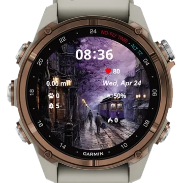Dark Cityscape Scenery Garmin watch face preview