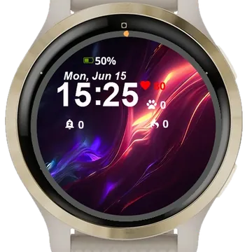Dark Colorful Lines Garmin watch face preview