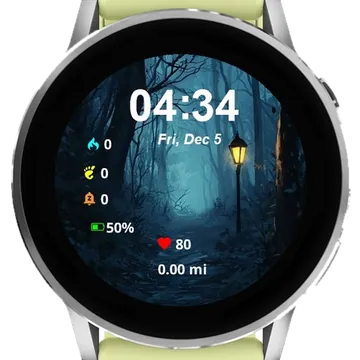 Dark Forest Lantern Middle Garmin watch face preview