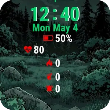 Dark Forest Night Garmin watch face preview
