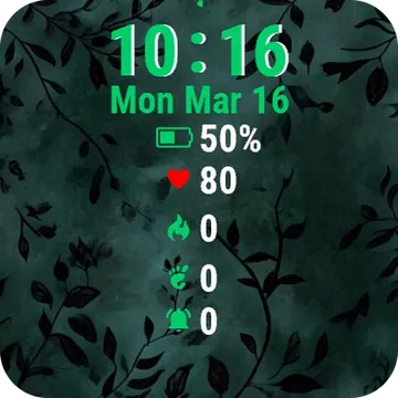 Dark Green Garmin watch face preview