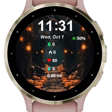 Dark Halloween Garmin watch face preview