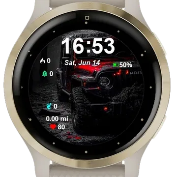 Dark Jeep Garmin watch face preview