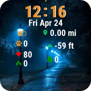 Dark Leaves Ground Garmin watch face preview