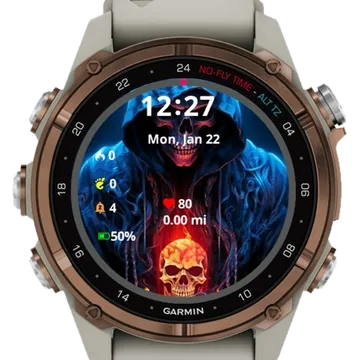 Dark Skull Garmin watch face preview