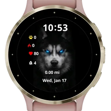 Dark Wolf Garmin watch face preview