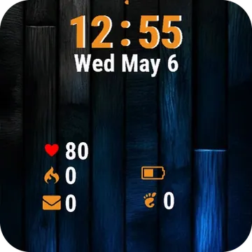 Dark Wood Blue Garmin watch face preview