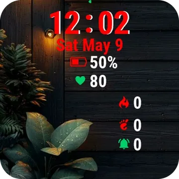 Dark Wooden Wall Bunch Garmin watch face preview