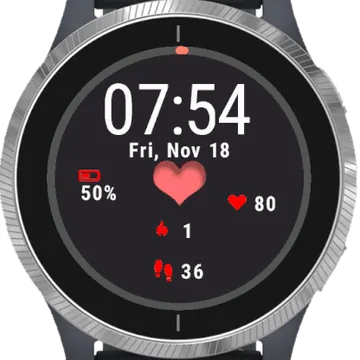 Darkness Heart Garmin watch face preview