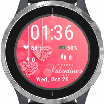 Decorative Hearts Pink Garmin watch face preview