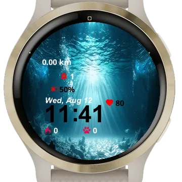 Deep Blue Ocean Sunlight Shining Garmin watch face preview