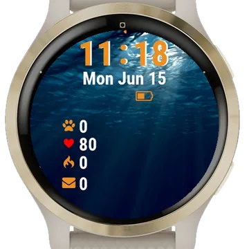 Deep Blue Ocean Sunlight Garmin watch face preview