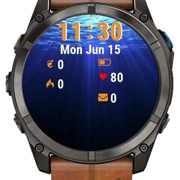 Deep Blue Ocean Garmin watch face preview