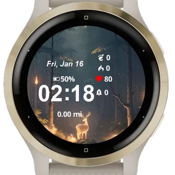 Deer Woods Fire Garmin watch face preview