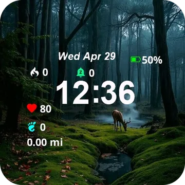 Deer Woods Fog Garmin watch face preview