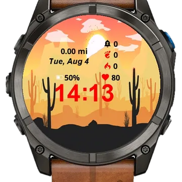 Desert Scene Cactus Garmin watch face preview