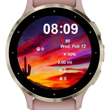 Desert Sunset Scene Garmin watch face preview