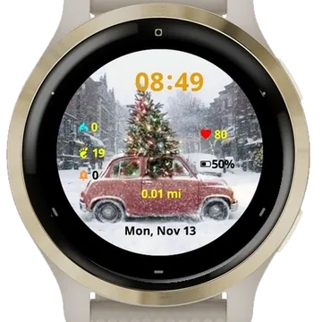 Designer Christmas Garmin watch face preview