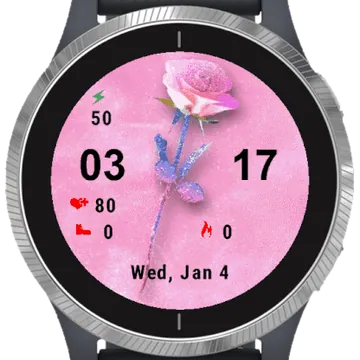 Diamond Flowers Garmin watch face preview