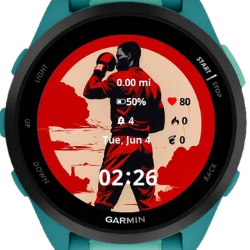 Digital Art Style Boxing Garmin watch face preview