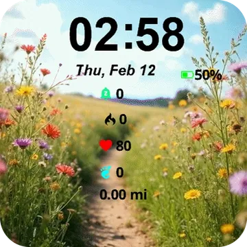 Dirt Road Flowers Growing It Garmin watch face preview