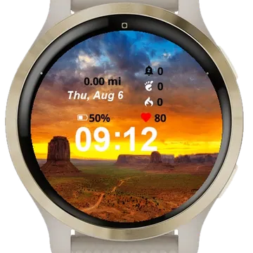 Dirt Road Going Through Desert Garmin watch face preview