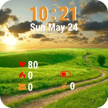 Dirt Road Middle Green Garmin watch face preview