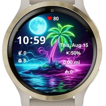 Disco Tree Garmin watch face preview