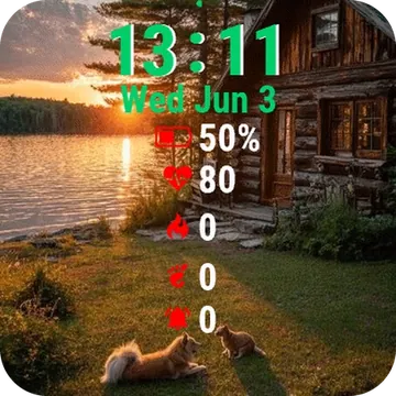 Dog Laying Grass Front Garmin watch face preview