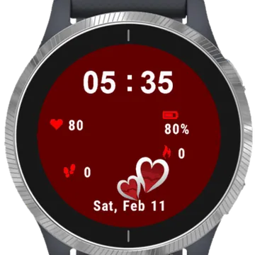 Double Heart Garmin watch face preview
