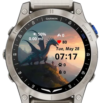 Dragon Mountain Garmin watch face preview