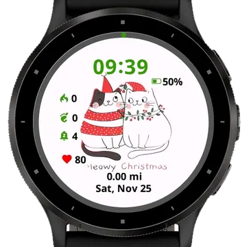Draw Couple Cat Love Garmin watch face preview