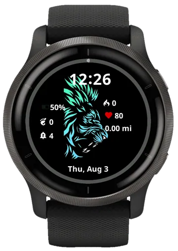 Drwaing Lion Garmin watch face preview