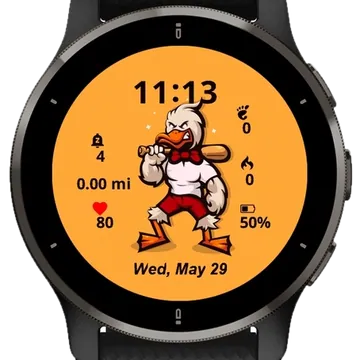 Duck Baseball Garmin watch face preview