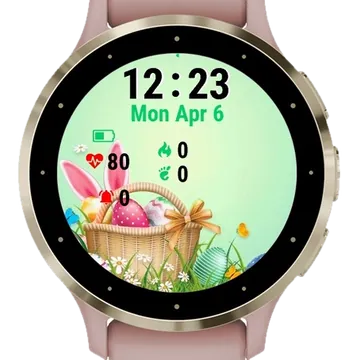 Easter Basket Eggs Garmin watch face preview