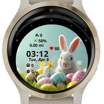 Easter Bunny Background Garmin watch face preview